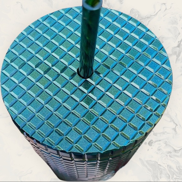 💚NEW Starbucks Olive Dark Green Disco Grid Venti Tumbler cup✨ - Picture 6 of 7